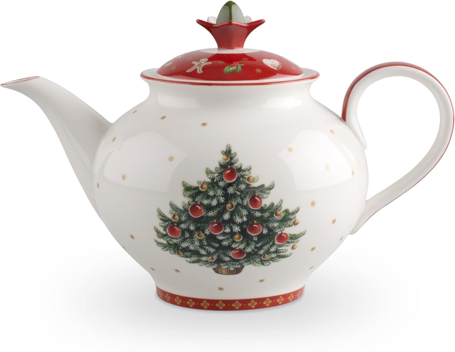 Villeroy & Boch Toy's Delight, Cafetière/Théière, 1,5 litre, Porcelaine Premium, Blanc/Rouge/Vert