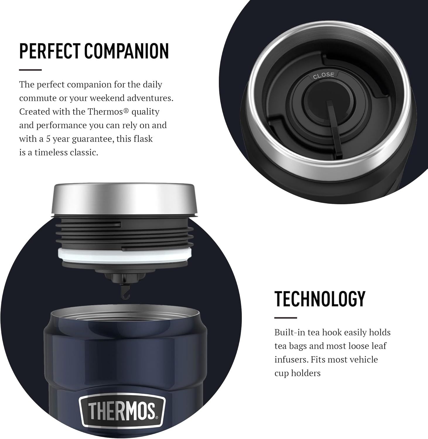 Thermos 123146T King Tumbler Mug Inox Bleu