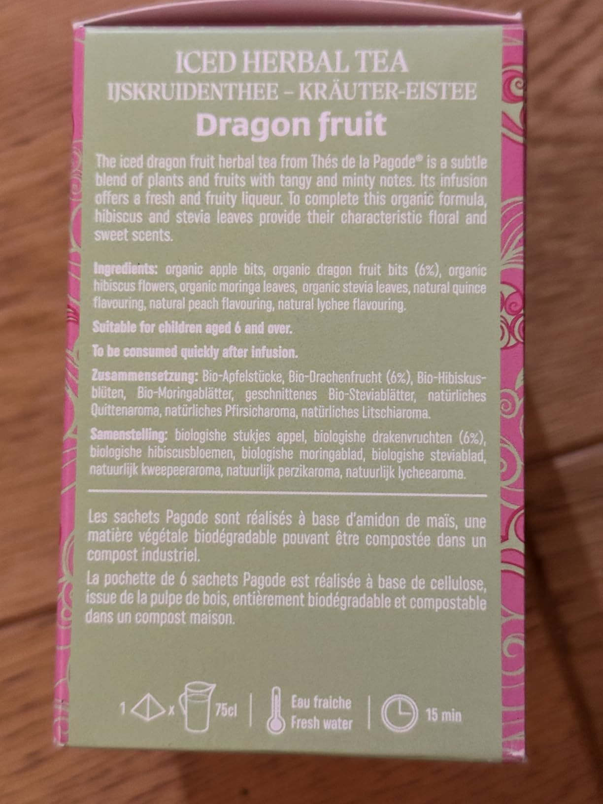 infusion glacée bio pêche sans sucre ajouté thés de la pagode