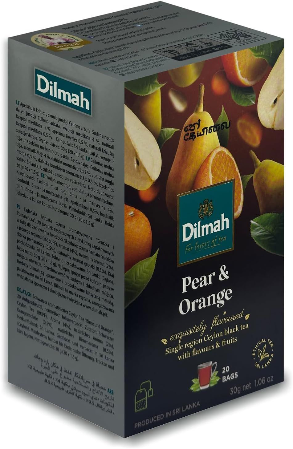 Thé noir Dilmah poire et orange 20 sachets