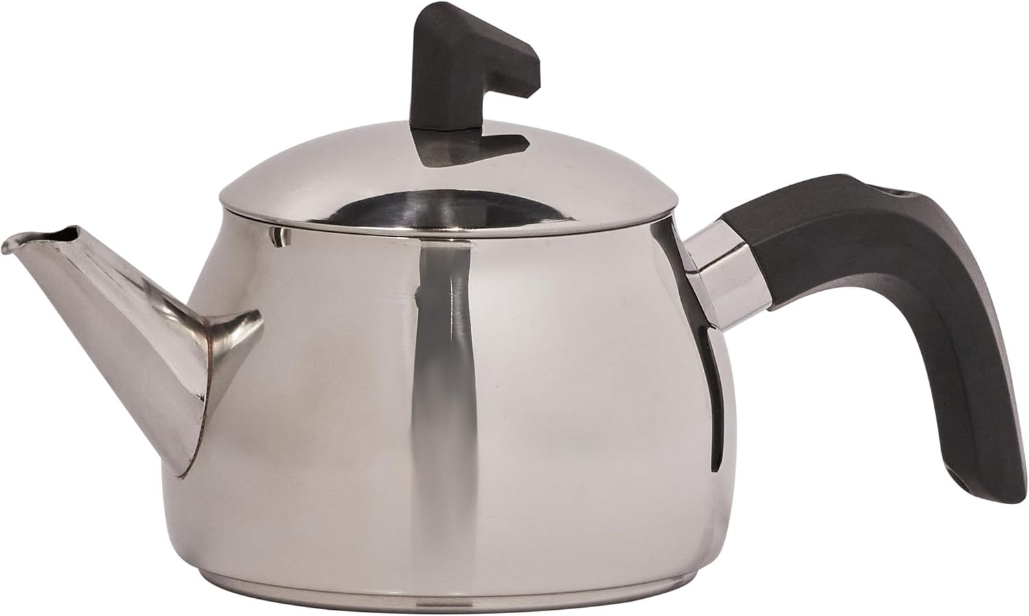 Karaca Belinay Ensemble théière noire moyenne en acier inoxydable, théière turque, bouilloire : 1 L, 1,6 L