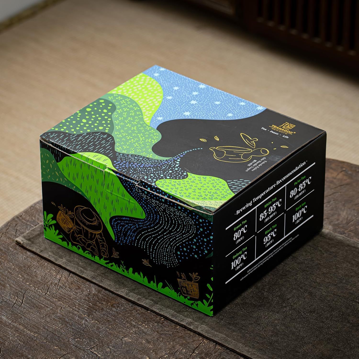 Théière en céramique TEANAGOO avec infuseurs pour thé en vrac | Grandes théières à poignée latérale/Kyusu japonais (21 oz) infuseur | Théières chinoises Ensemble porcelaine VP2,Rock Black