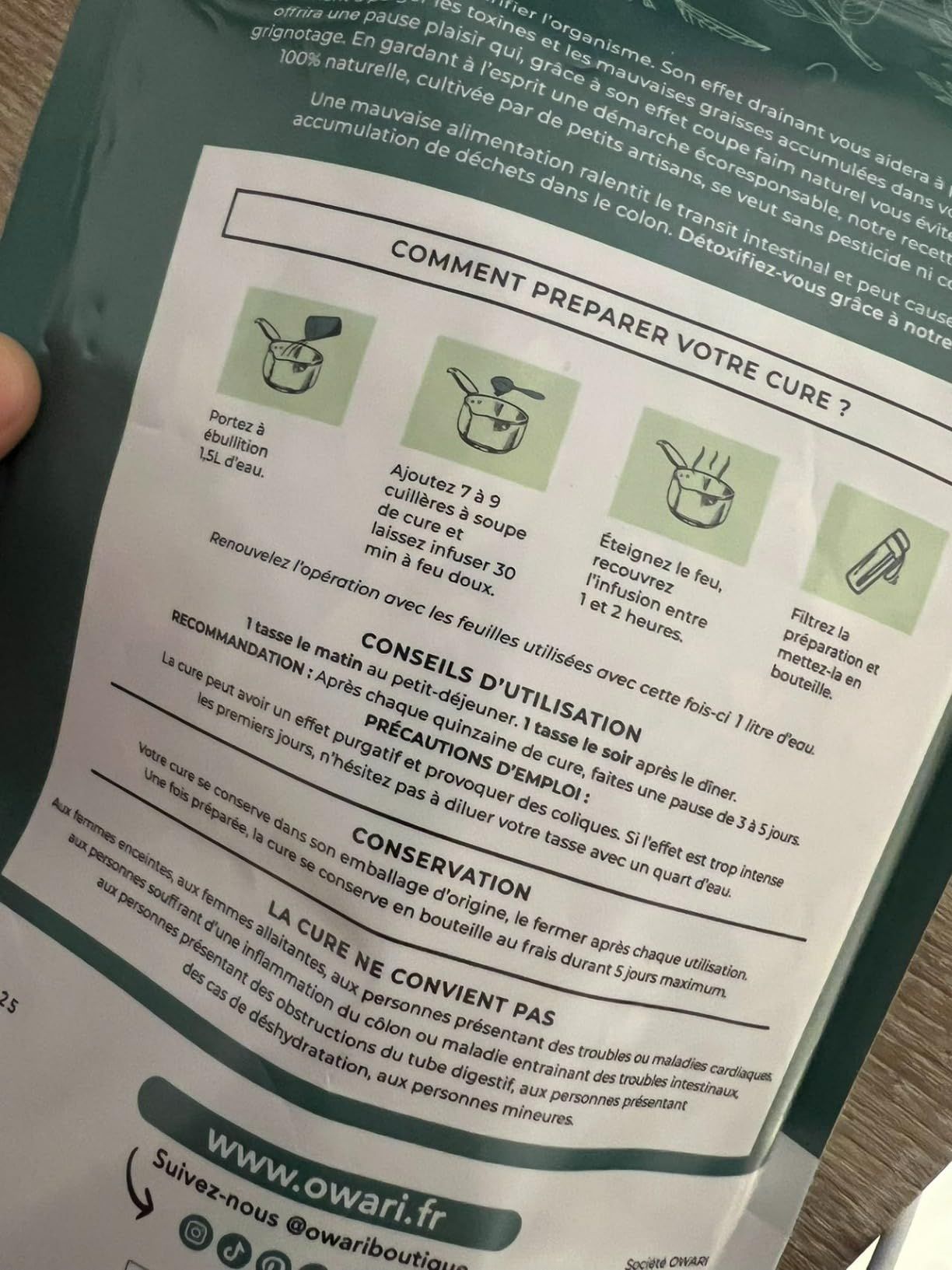 thé détox naturel owari slim tea 15 jours