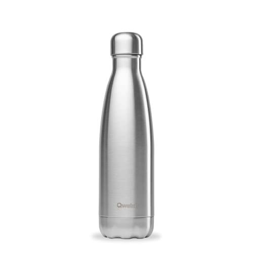 Qwetch - Bouteille Isotherme Originals Inox Brossé 500ml - 24h Froid et 12h Chaud - Etanche & Réutilisable - Gourde inox isotherme pour Sport, Voyage, Bureau, Randonnée