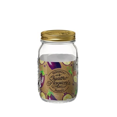 Bormioli - Bocal en Verre avec Couvercle 1 L, Transparente