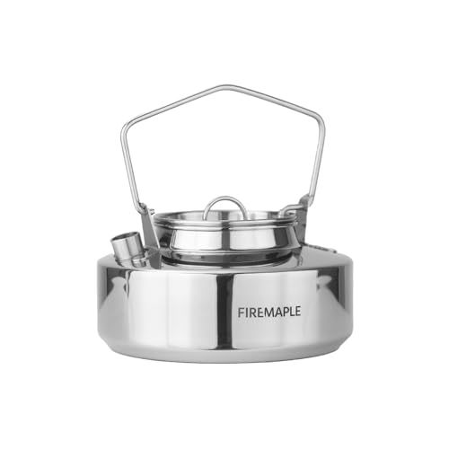 Fire-Maple Bouilloire de Camping Portable 1L&1,2L&1,5L en Acier Inoxydable pour Cafetières et Théières Camping en Plein Air Randonnée Ultra-léger (0,6L)