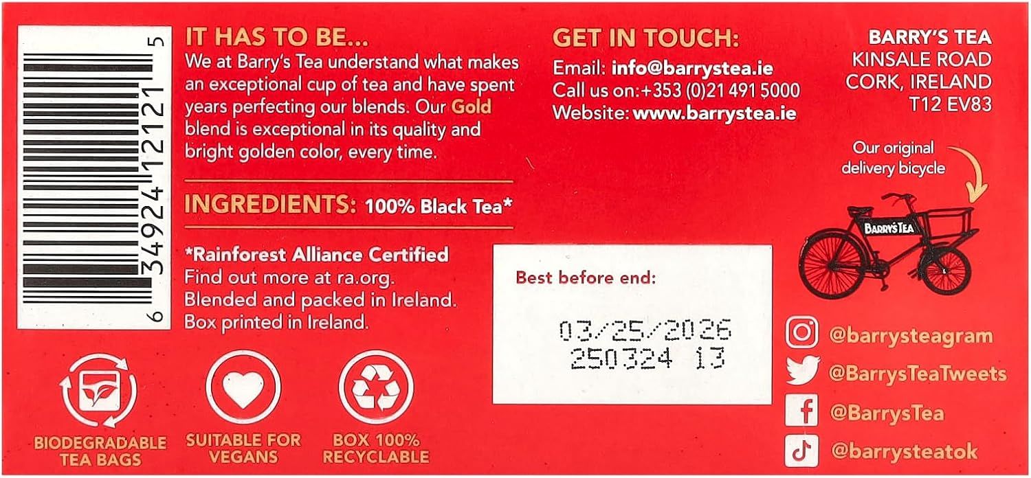 Thé aux fruits sans caféine basilur avec orange, pêche et citron