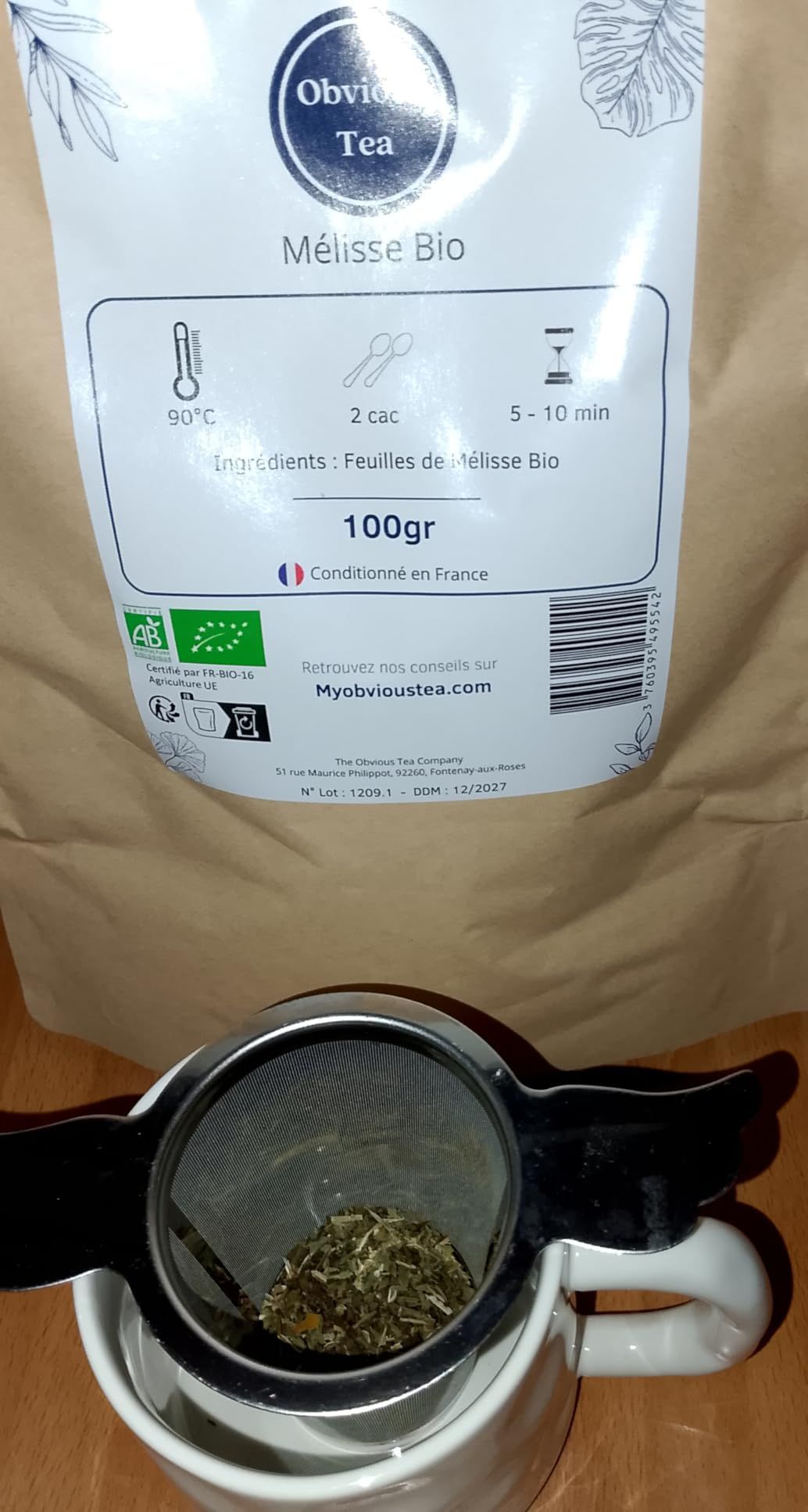 Feuilles de mélisse bio en vrac pour tisane apaisante