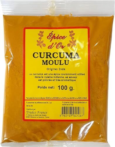 Curcuma Moulu 100g - Epice d'Or, Pure et Naturel, Végétalien, Sans Colorants, Sans Additifs Ni Conservateurs.