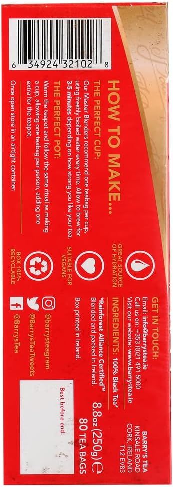 Sachets de thé Barry's Gold Blend 160 x3 - 500g