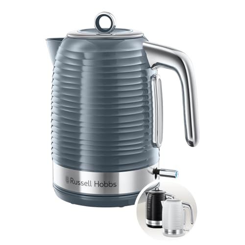 Russell Hobbs Bouilloire Electrique [Design & Performance] Inspire Gris (1,7L, 2400W, Ebullition Rapide, Bec verseur parfait, Niveau d'eau Visible, Filtre Anticalcaire & couvercle amovibles) 24363-70