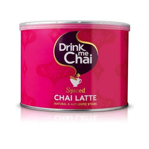 Drink Me Chai au Lait épicé 1kg (Pack de 1) - Préparation avec de l'eau, Thé Chai Latte en poudre (50 portions)