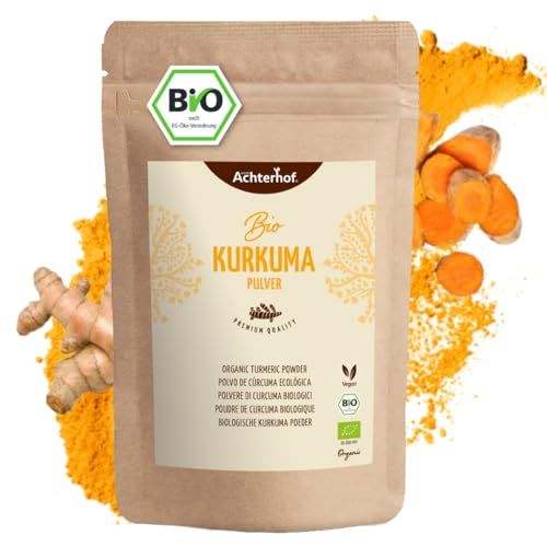 Poudre de Curcuma biologique 500g | racine de curcuma finement moulue en qualité biologique | pour un lait doré, comme complément au thé, aux plats asiatiques, aux soupes épicées | vom Achterhof