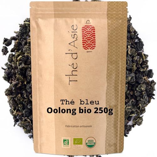 Khla - Thé Bleu Oolong Bio 250 g - Sachet Vrac - Thé Chaud ou Glacé - Minceur Perte de Poids Régime - Feuilles Séchées - Thé d’Asie Biologique - Origine Chine - Tisane & Infusion