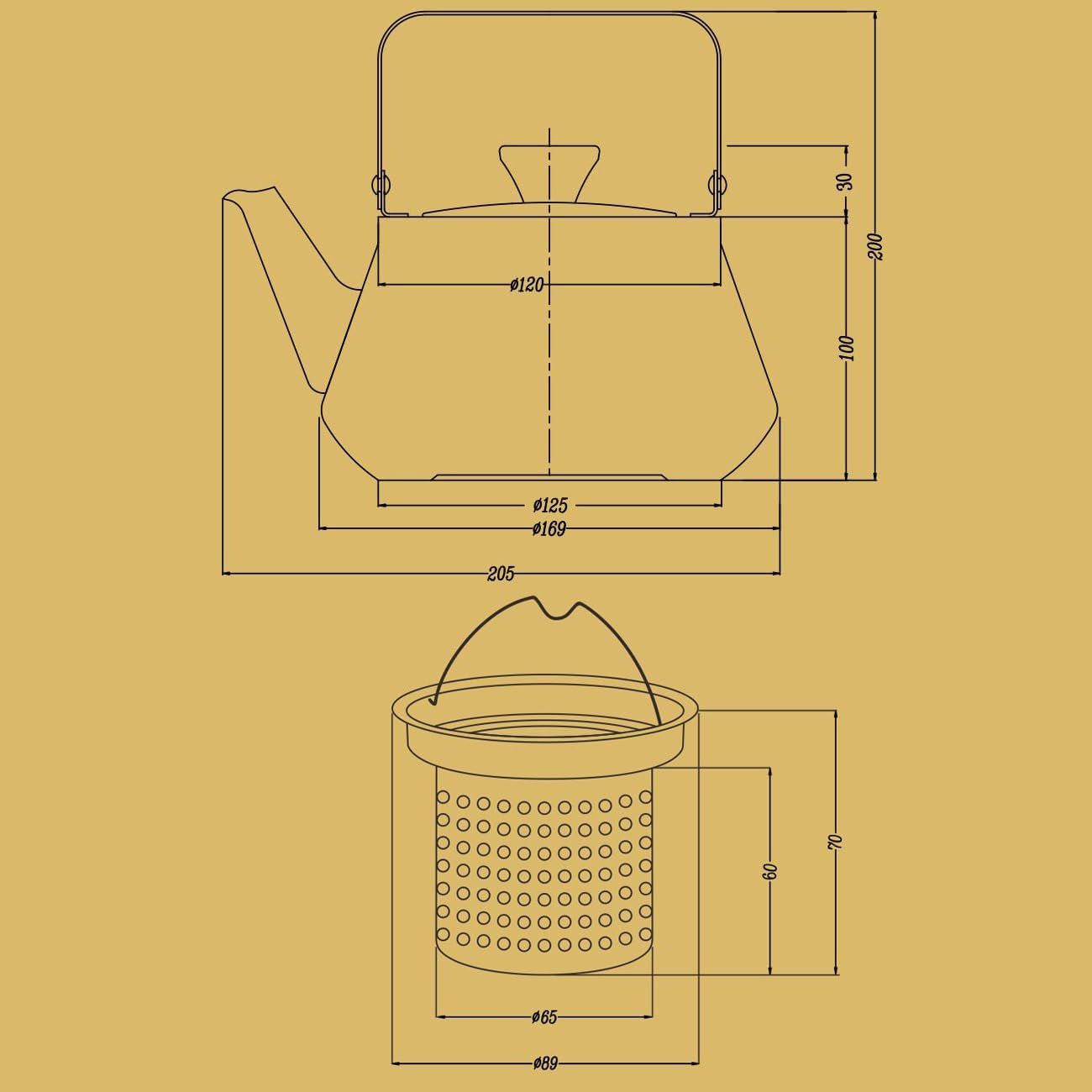 SANQIAHOME Théière en acier inoxydable de 1,5 l avec infuseur. Un style moderne et minimaliste