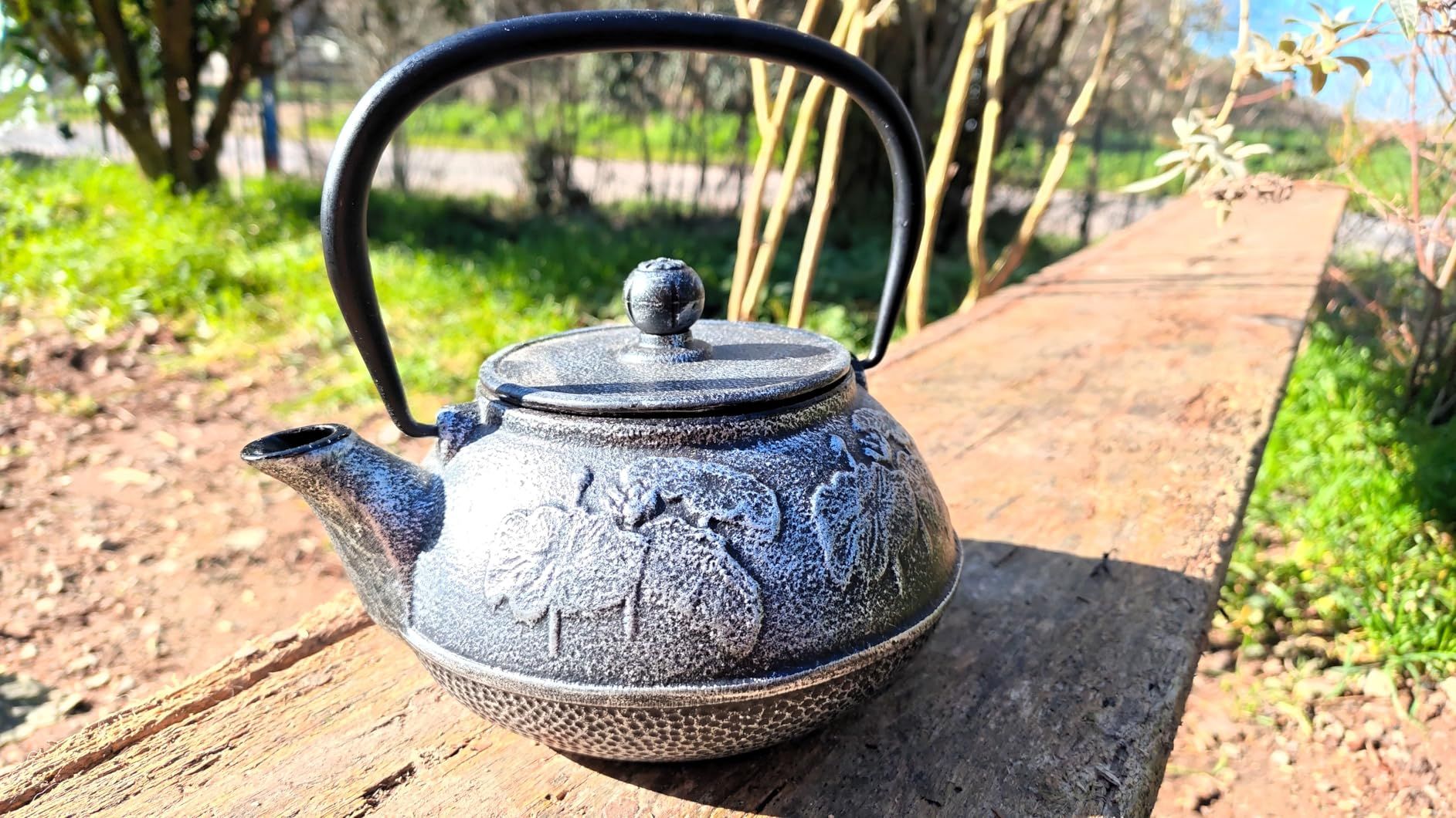 SO SKIN IDASY – Théière japonaise en fonte 900 ml, filtre en acier inoxydable alimentaire, intérieur émaillé, fabrication artisanale, finition bicolore noir et argent