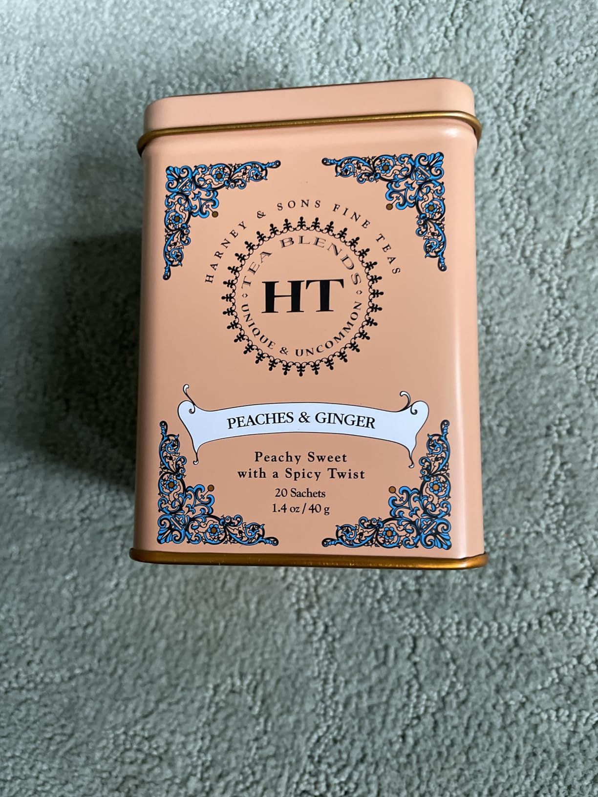 Thé pêches et gingembre Harney & Sons - Boîte de 20 sachets