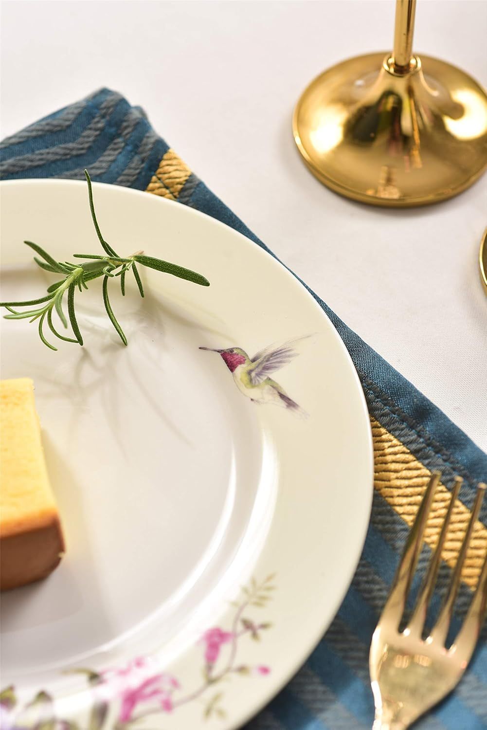 Lot de 3 Assiettes à café et soucoupes à Dessert Style Shabby Chic Vintage en Porcelaine avec Motif Oiseau et Papillon (crème/Beige)