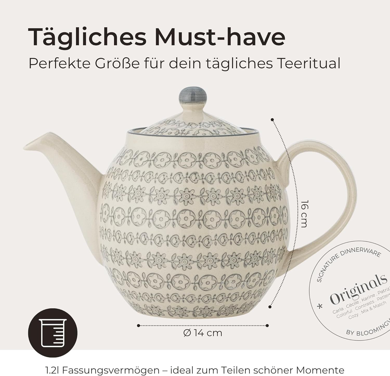 Bloomingville Karine Théière en céramique 24 cm