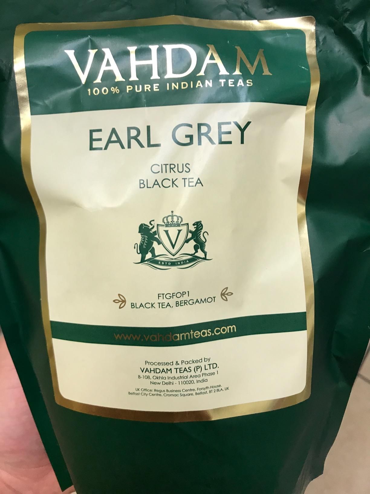 Earl Grey thé noir Vahdam - fraîcheur et qualité