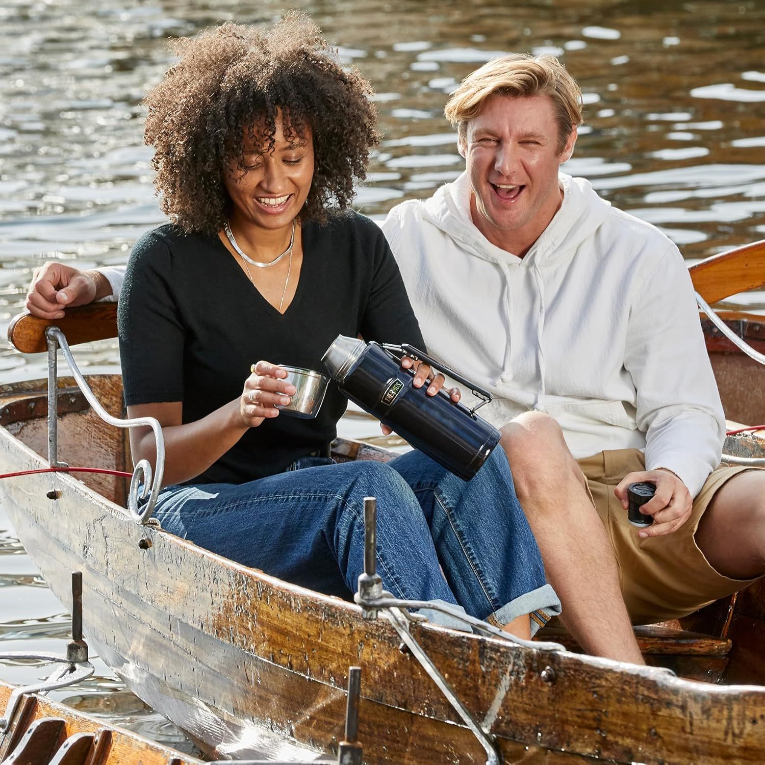 Thermos Très Grande flasque de 1,2 L en Acier Inoxydable, Rouge Cranberry, 1,2 l