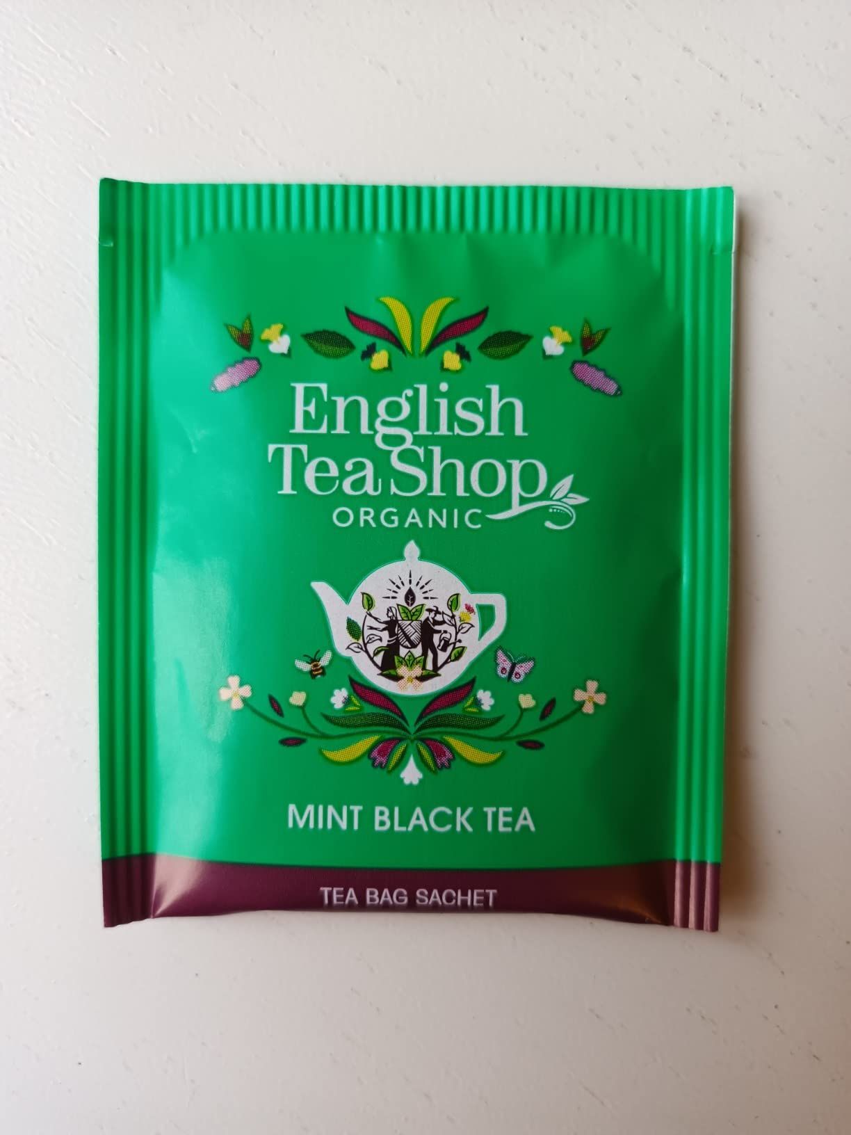 Thé noir bio à la menthe poivrée et menthe verte - boîte de 20 sachets