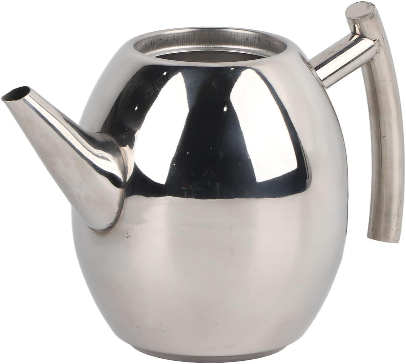 Zerone Bouilloire en Acier Inoxydable 1L, Théière avec Infuseur et Filtre pour Hôtel et Restaurant