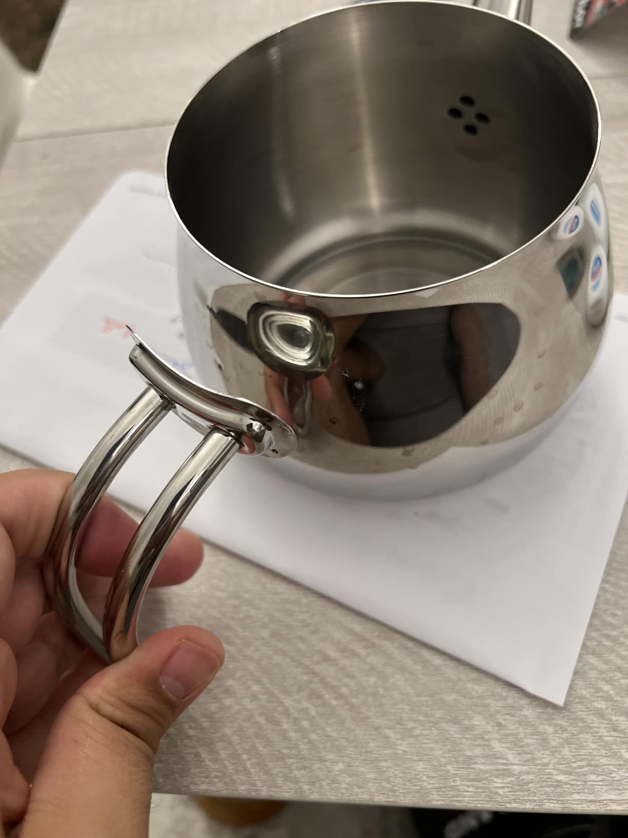 Karaca Adelya Caydanlik – Mini théière turque en métal de 0,65 l + couvercle et abreuvoir de 1,1 l en acier inoxydable – Passe au lave-vaisselle – Passe au lave-vaisselle, Gris