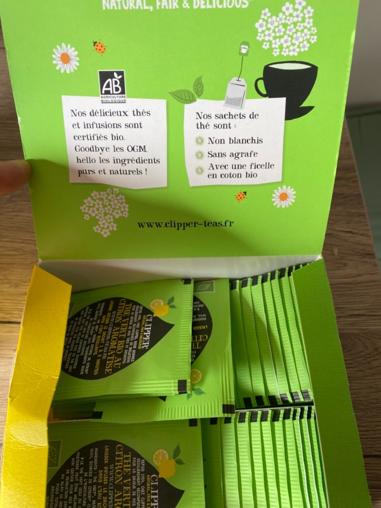 Thé vert bio citron Clipper - 50 sachets