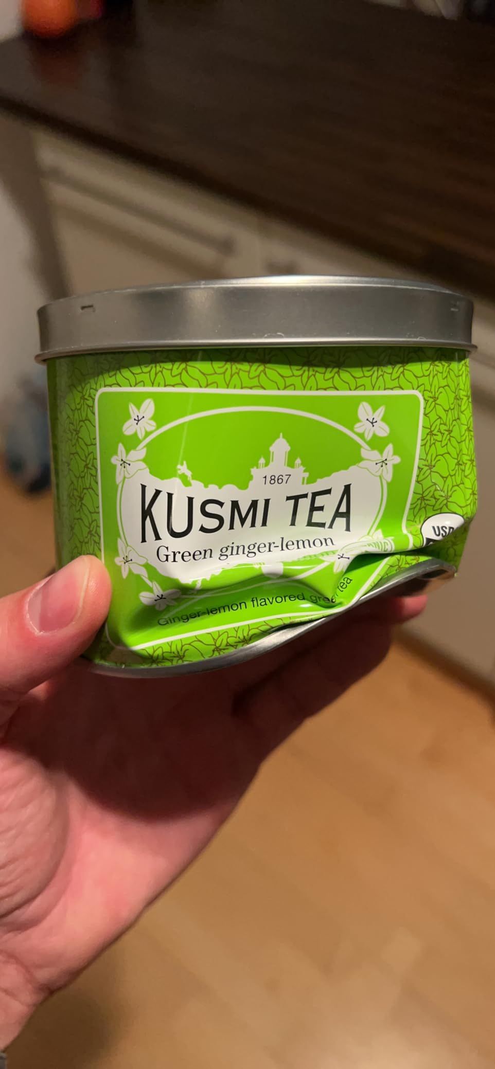 thé vert bio gingembre citron kusmi tea - boîte 100g