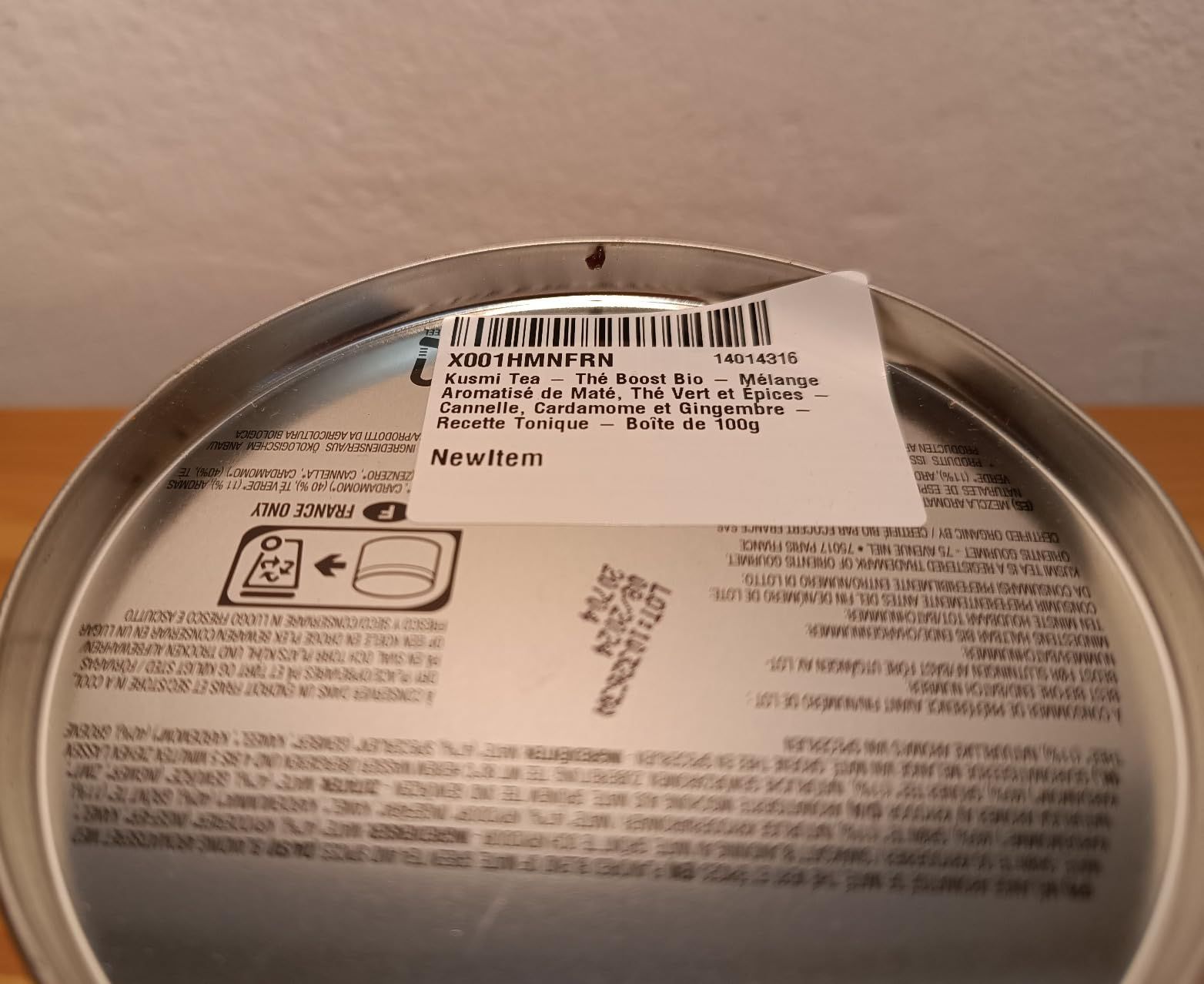 thé vert bio gingembre citron kusmi tea - boîte 100g