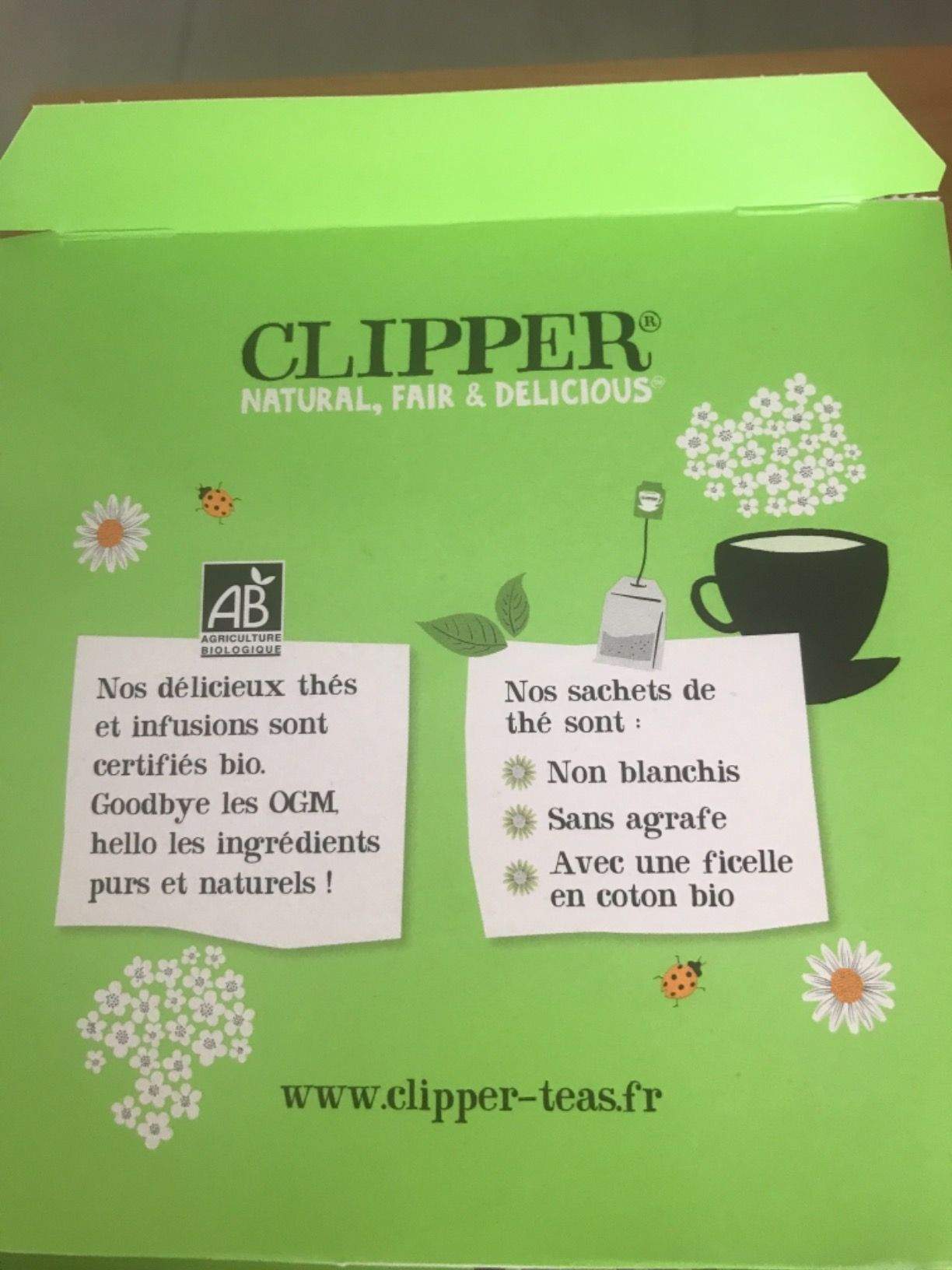 Thé vert bio citron Clipper - 50 sachets