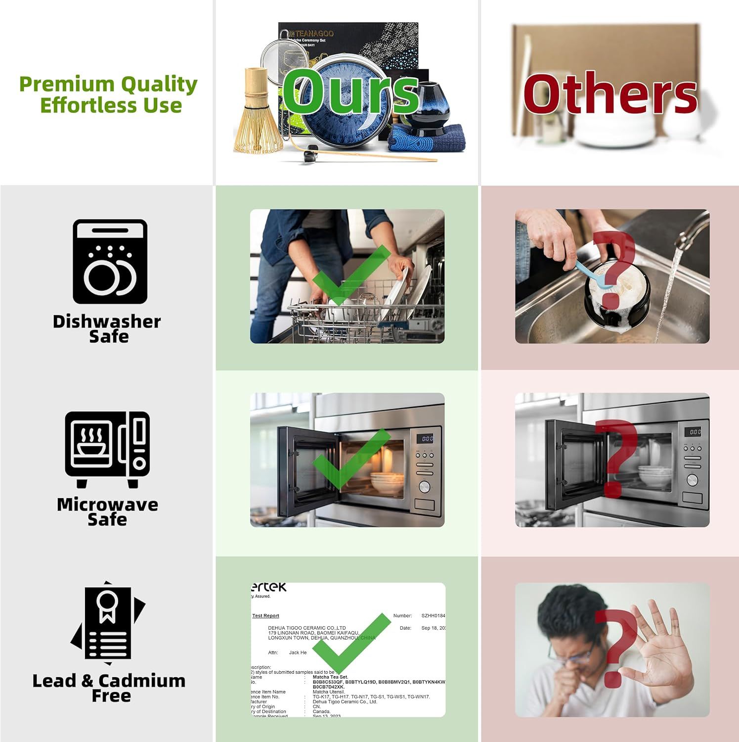 TEANAGOO Service à thé matcha, service à thé japonais, bol à matcha, fouet en bambou matcha, cuillère, tamis, support de fouet à matcha, support de fouet à matcha N15, matcha