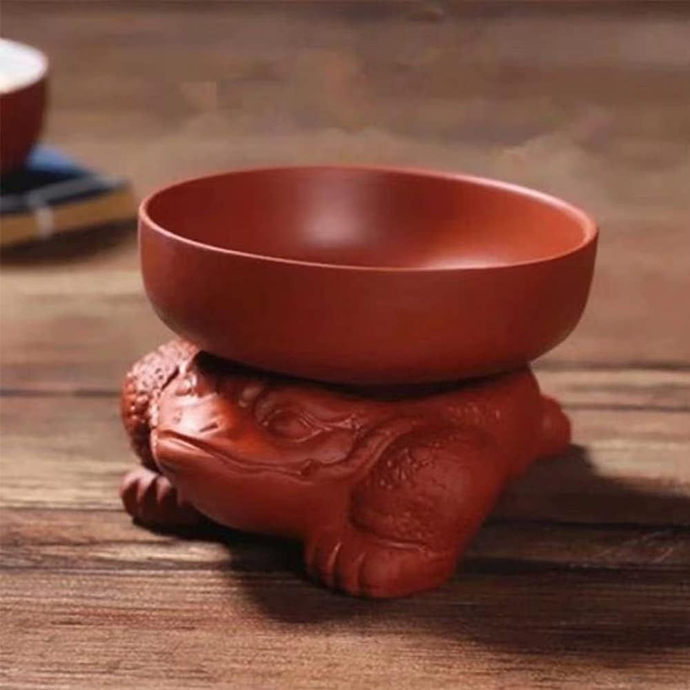 Zisha Kung fu Théière en céramique violette faite à la main Motif crapaud chinois Violet