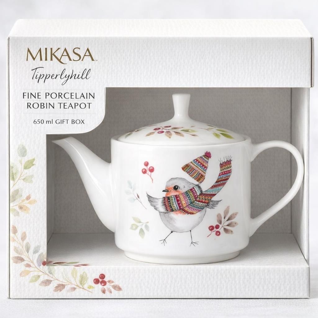 Mikasa Tipperlyhill Robin Théière en porcelaine fine 650 ml Coffret cadeau