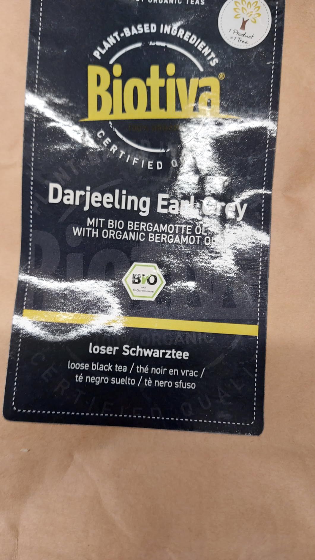 Thé noir bio darjeeling earl grey 250g en vrac