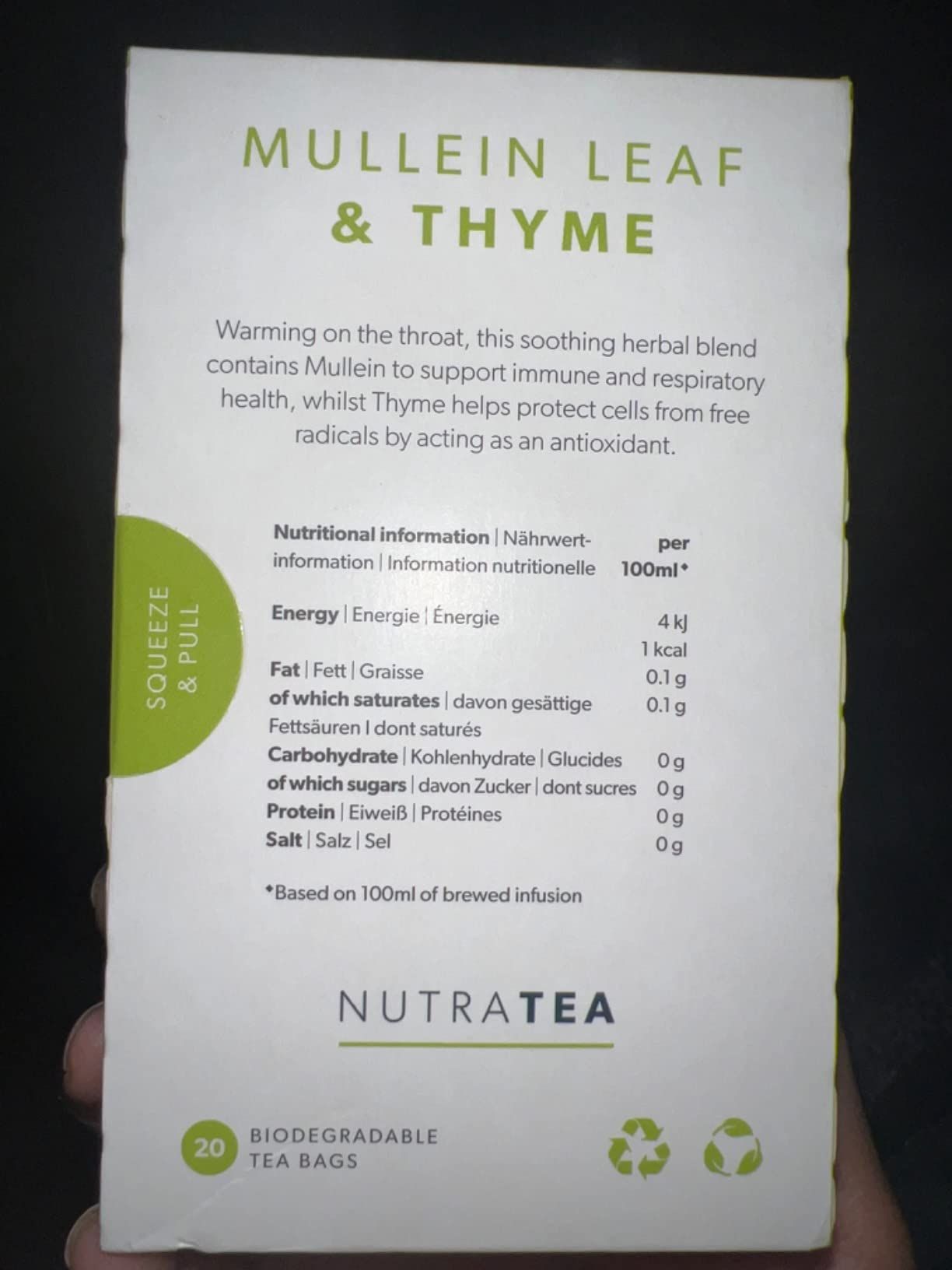 Tisane molène et thym pour poumons et gorge - 20 sachets