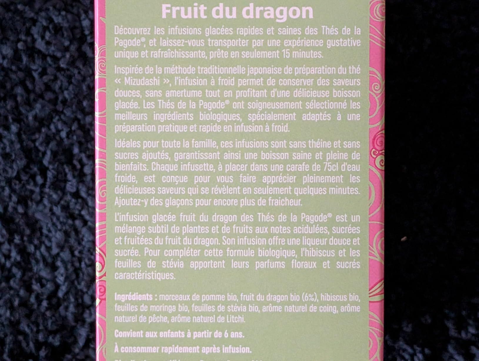 infusion glacée bio pêche sans sucre ajouté thés de la pagode