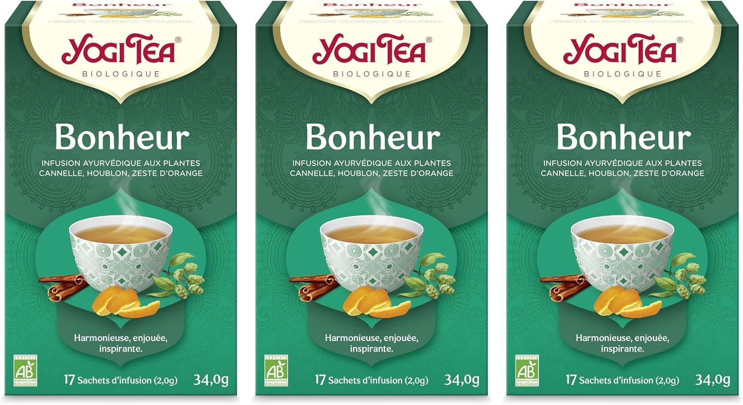 Infusion bio Yogi Tea Bonheur sans caféine