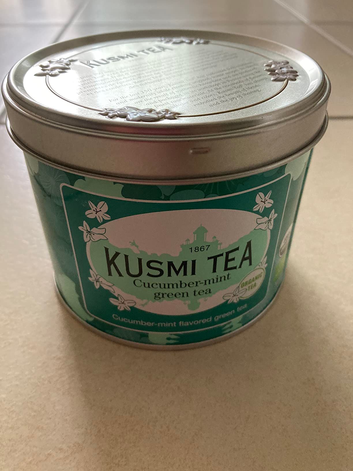 thé vert bio gingembre citron kusmi tea - boîte 100g