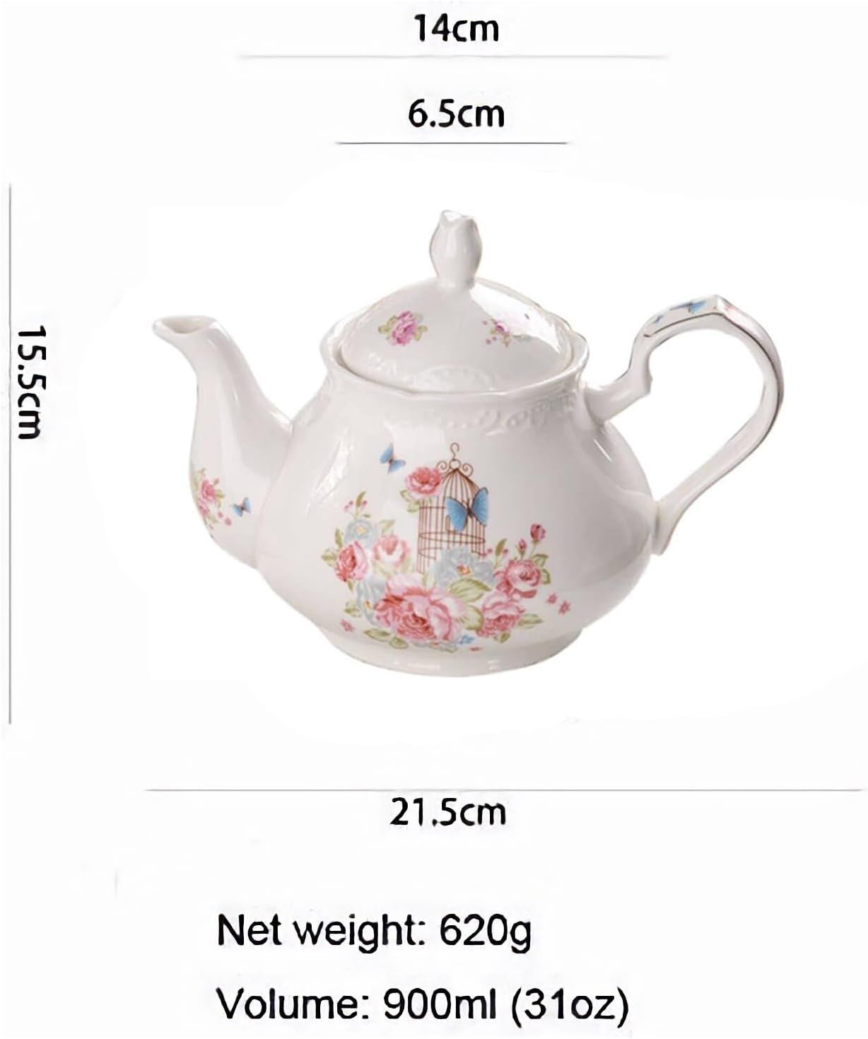 YBK Tech Strength Cafetière en Porcelaine Théière en Céramique - Rose Pink (Théière)
