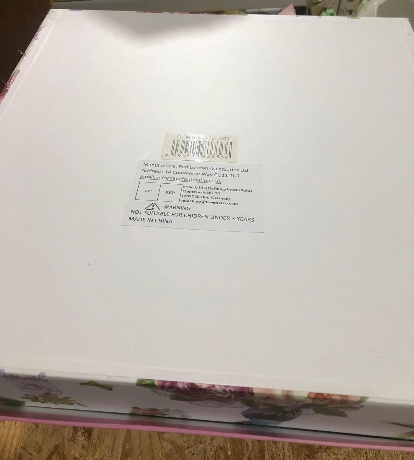 London Boutique - Théière, tasse et sous-tasse en porcelaine pour femme - Motif floral vintage - pour 1 personne - 350 ml (noir)