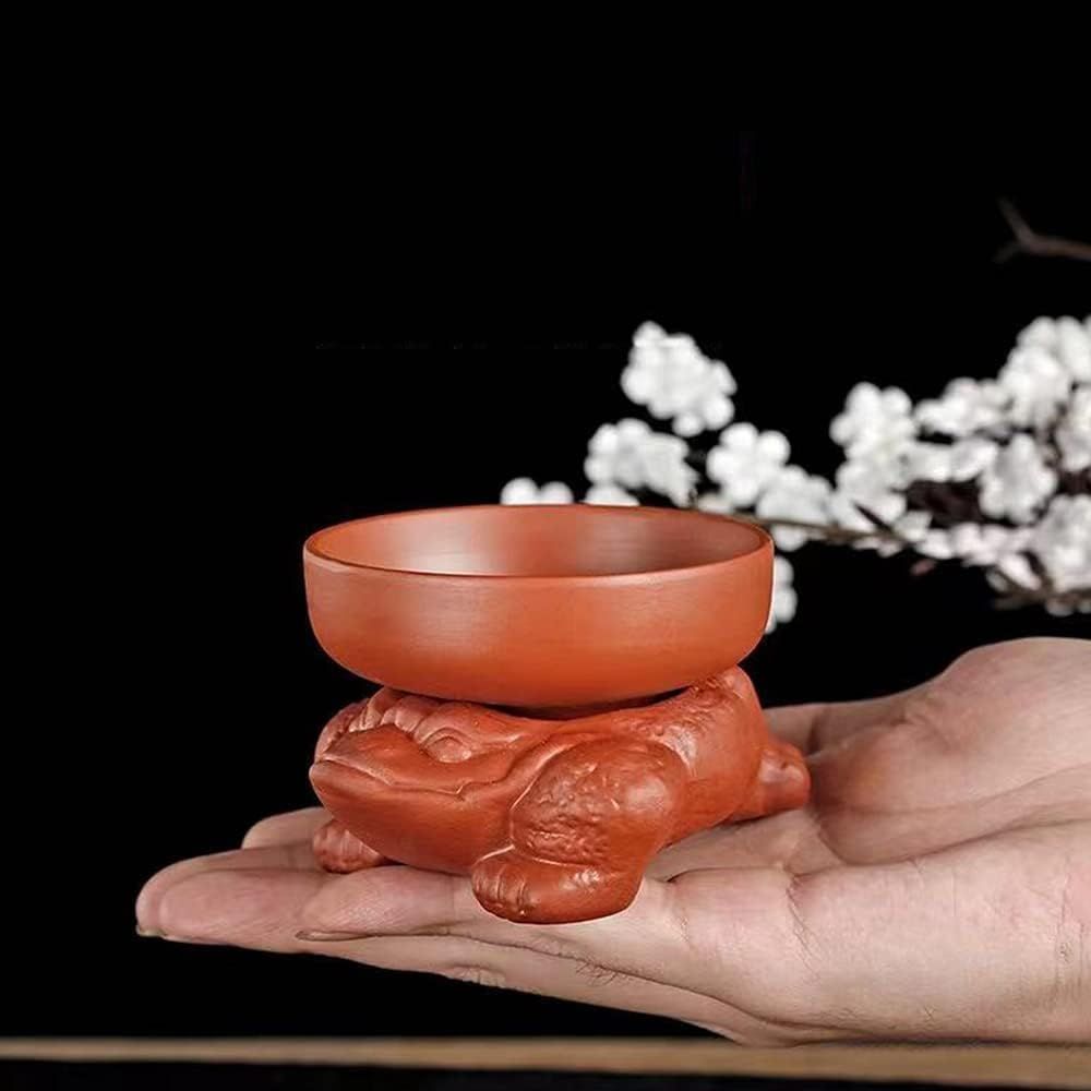 Zisha Kung fu Théière en céramique violette faite à la main Motif crapaud chinois Violet