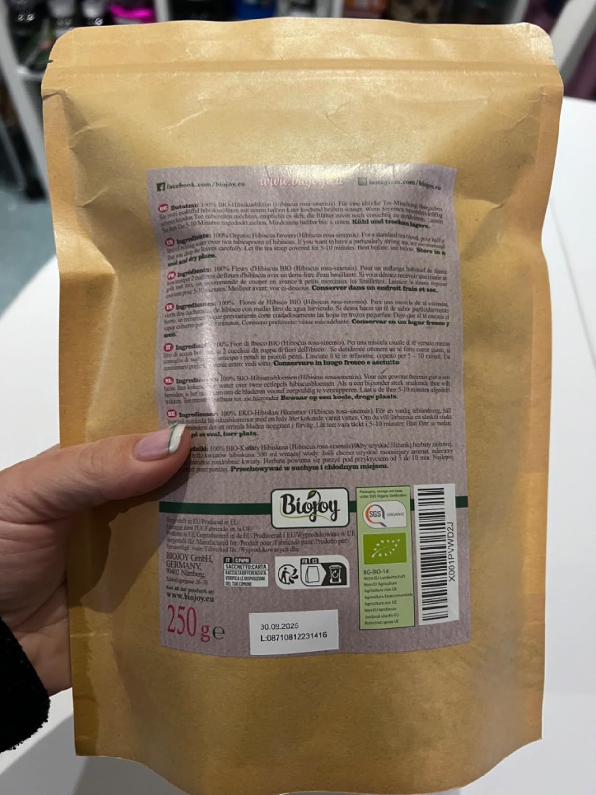 Fleurs d'hibiscus séchées bio pour infusion 250 g