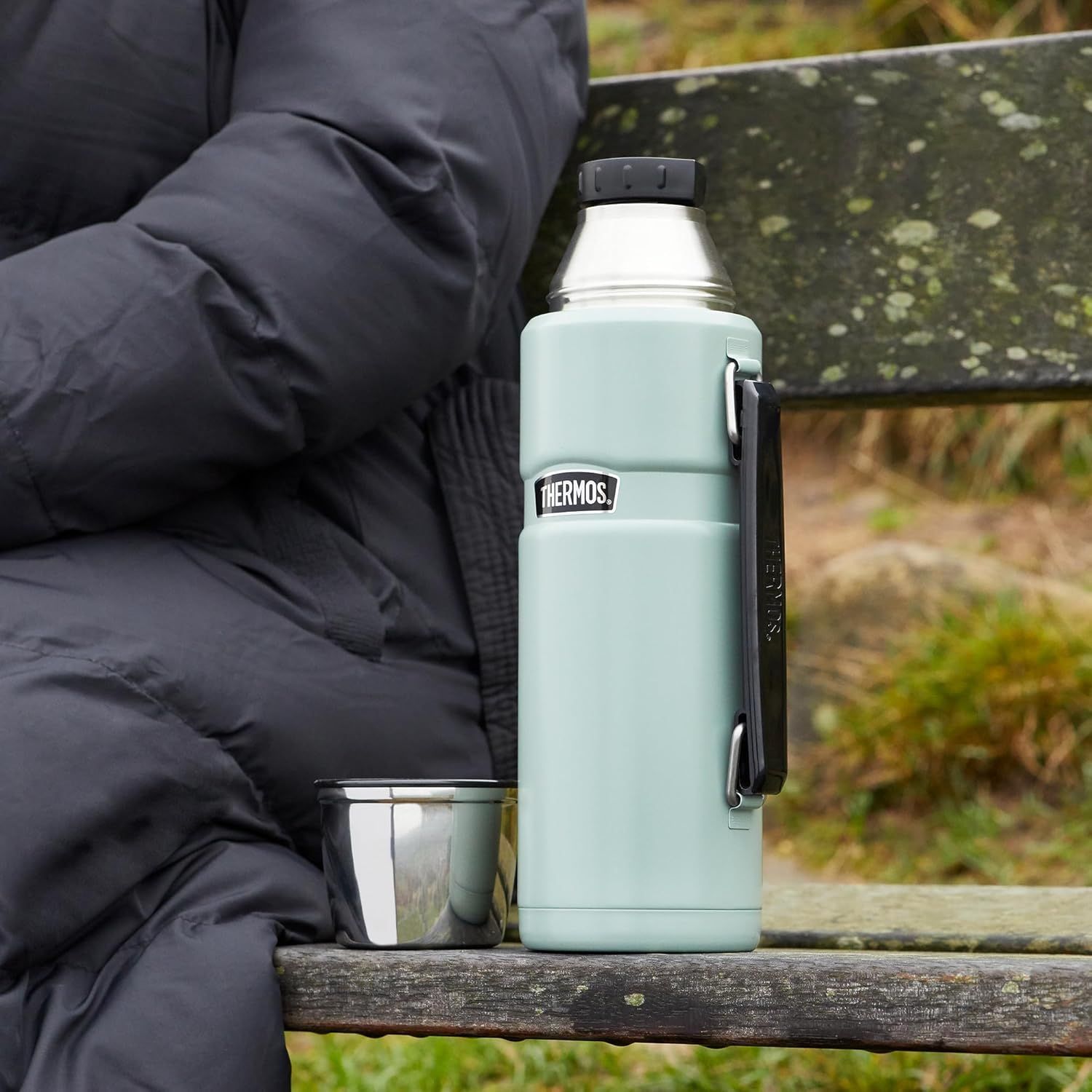 Thermos Très Grande flasque de 1,2 L en Acier Inoxydable, Rouge Cranberry, 1,2 l