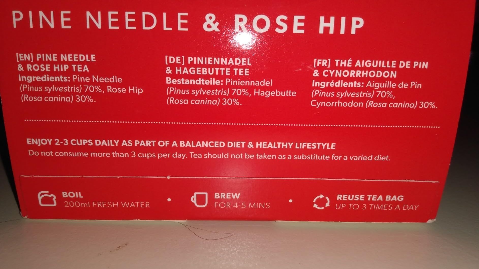 Thé aux aiguilles de pin et églantier - 120 sachets