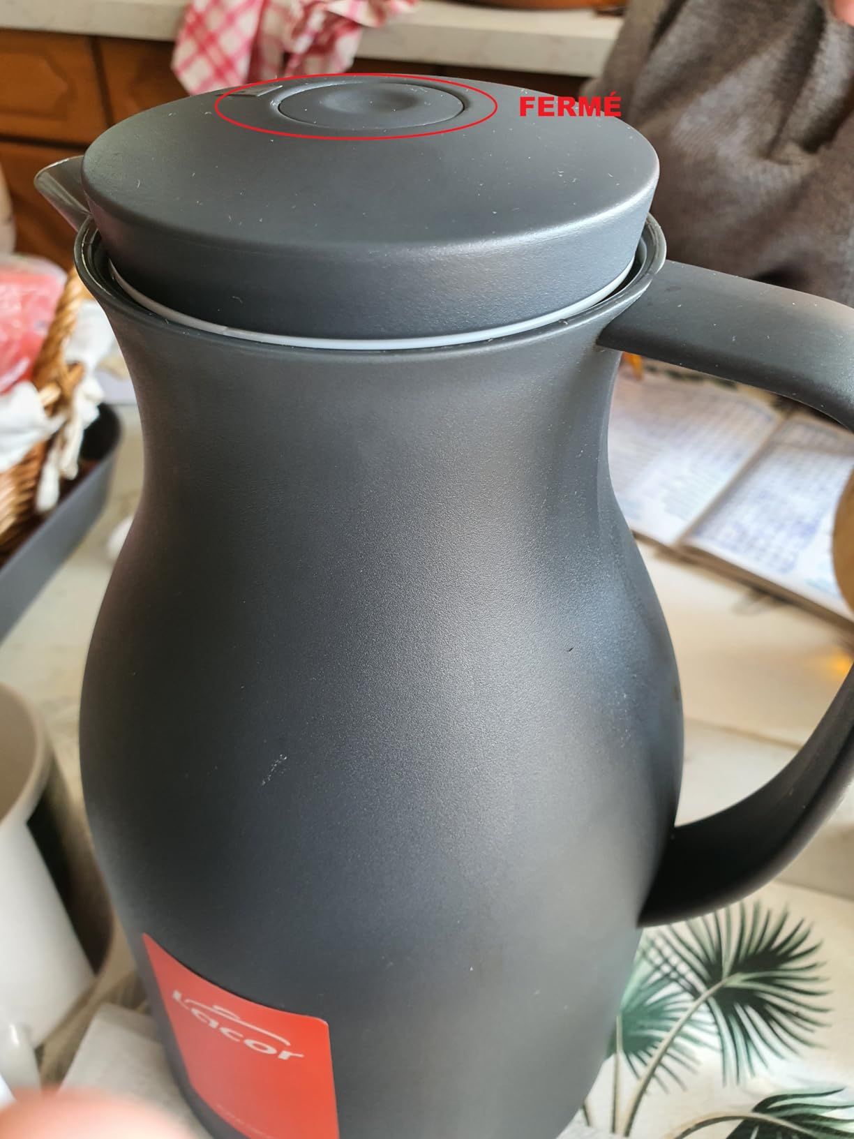 Lacor 62563 62563 Bouteille isotherme sans BPA avec double paroi et couche de verre à l'intérieur, Gris mat, 1'00 L, Polypropylène