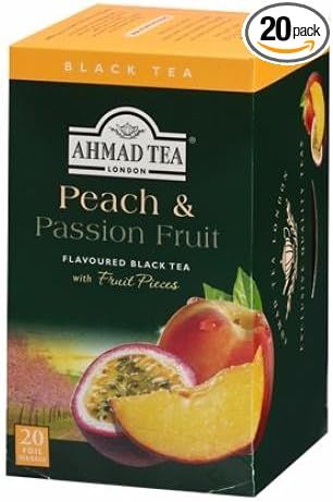 Thé noir pêche passion Ahmad Tea - Boîte 20 sachets