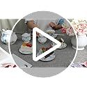 fanquare Service à Thé en Porcelaine Fleurs Bleues, Ensemble de Tasse et Soucoupe à Thé, Service de Thé 6 Personnes, Théière de Mariage Pichet à Crème Dans un Sucrier, Service à Café en Porcelaine