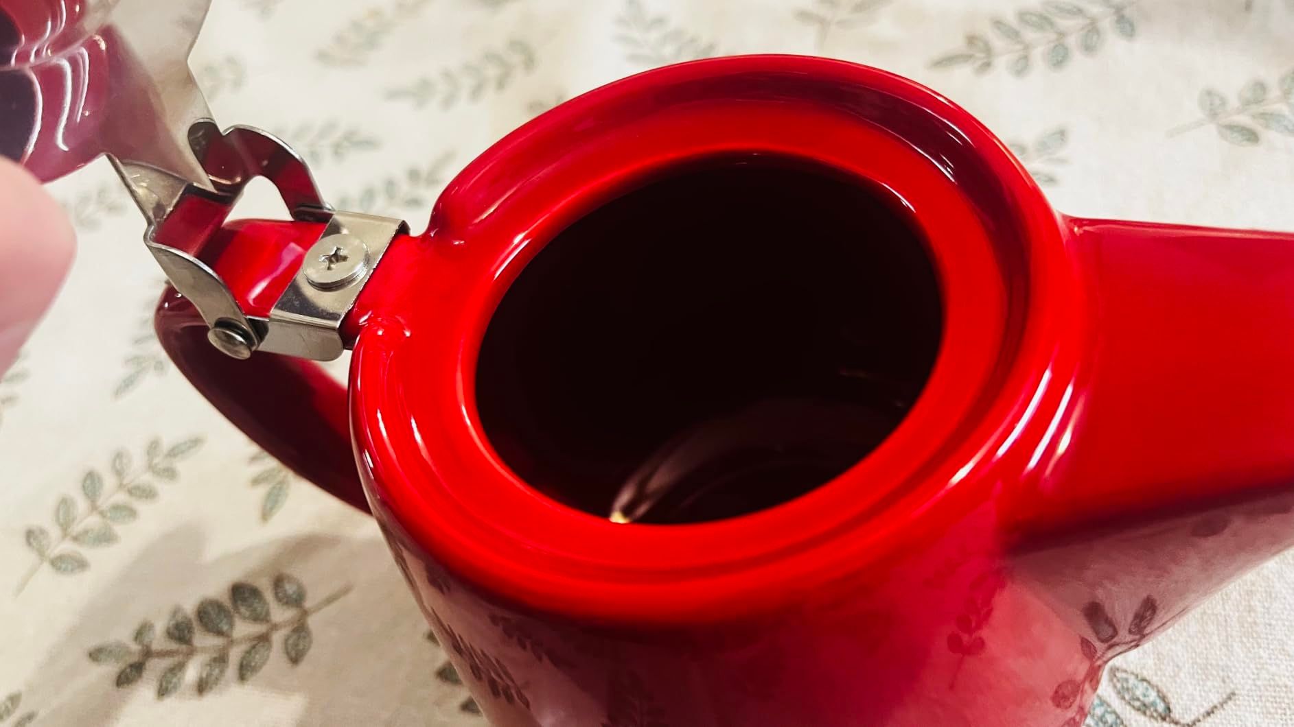 VIVILINEN Théière en Porcelaine avec Couvercles et Infuseur Amovible, Théière en Céramique de 1200 ml pour la Floraison du Thé